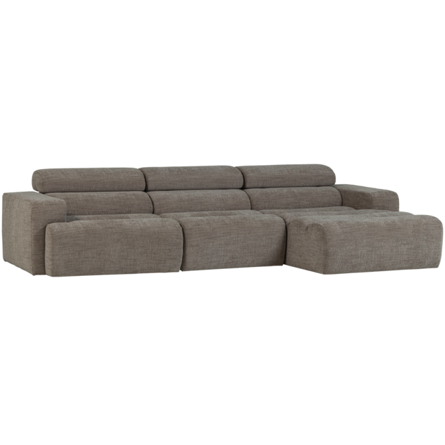 Woood Novi chaise longue bank rechts grijs melange