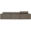 Woood Novi chaise longue bank rechts grijs melange