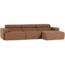 Woood Novi chaise longue bank rechts boucle karamelbruin