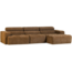 Woood Novi chaise longue bank rechts karamelbruin melange