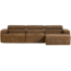 Woood Novi chaise longue bank rechts karamelbruin melange