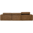 Woood Novi chaise longue bank rechts karamelbruin melange