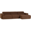 Woood Novi chaise longue bank rechts boucle mokkabruin