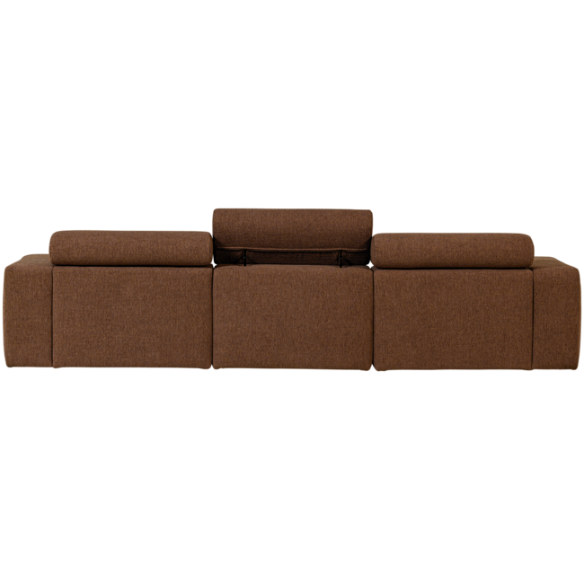 Woood Novi chaise longue bank rechts boucle mokkabruin