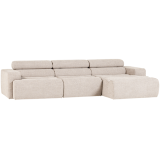 Woood Novi chaise longue bank rechts boucle naturel
