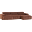 Woood Novi chaise longue bank rechts ribstof terra