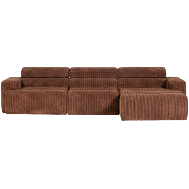 Woood Novi chaise longue bank rechts ribstof terra