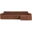 Woood Novi chaise longue bank rechts ribstof terra