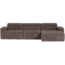 Woood Novi chaise longue bank rechts ribstof grijsbruin