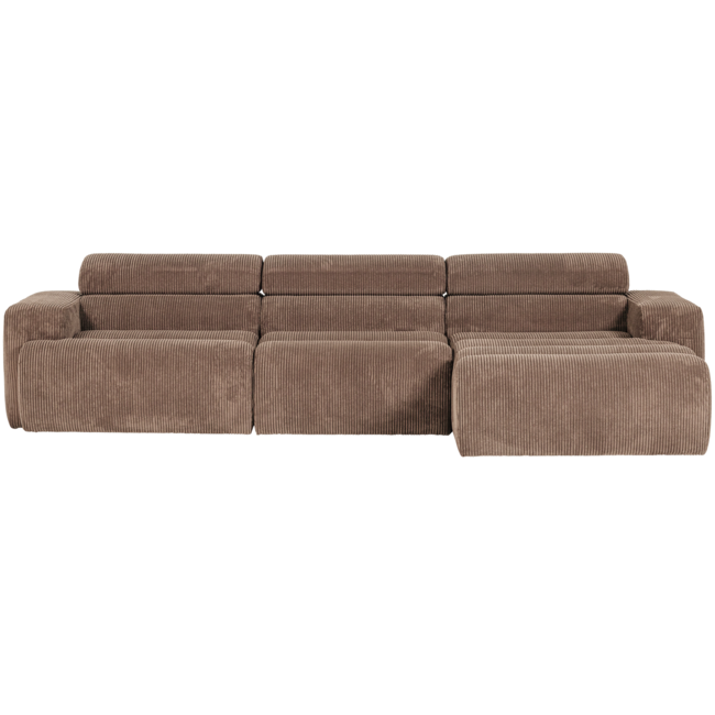 Woood Novi chaise longue bank rechts ribstof taupe