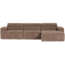 Woood Novi chaise longue bank rechts ribstof taupe