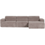 Woood Novi chaise longue bank rechts ribstof zand