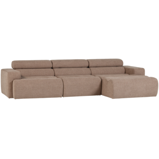 Woood Novi chaise longue bank rechts boucle taupe