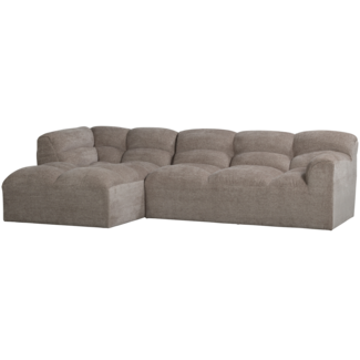 Woood Tibas chaise longue links geweven stof zand