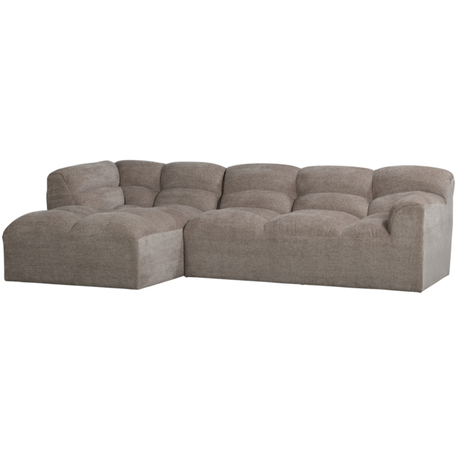 Woood Tibas chaise longue links geweven stof zand