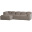 Woood Tibas chaise longue links geweven stof zand