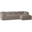 Woood Tibas chaise longue rechts geweven stof zand