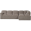 Woood Tibas chaise longue rechts geweven stof zand