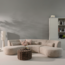 Woood Loft vloerlamp metaal/boucle naturel met stippen 130xo30cm
