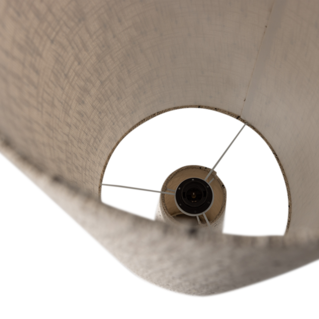 Woood Loft vloerlamp metaal/boucle naturel met stippen 130xo30cm