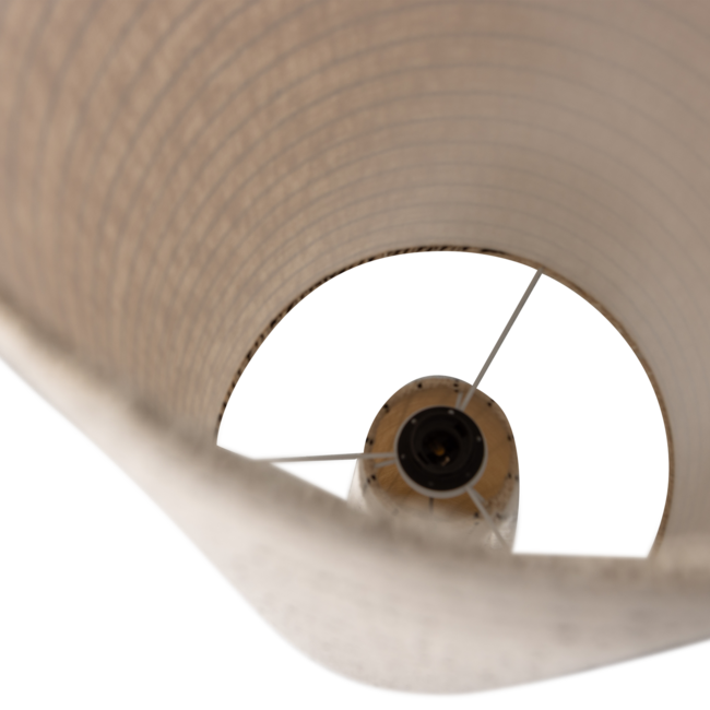 Woood Loft vloerlamp metaal/boucle naturel met strepen 130xo30cm