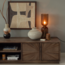 Woood Gigi tafellamp gehamerd glas 51xo15cm bruin