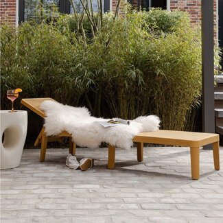 Woood Jinte ligbed tuin kunststof geel