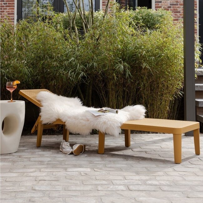 Woood Jinte ligbed tuin kunststof geel