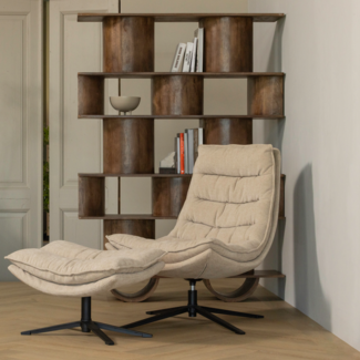 Woood Sinne boekenkast mango hout walnoot 180x130cm