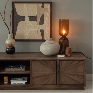 Woood Sun tv meubel met open vak recycled teak bruin