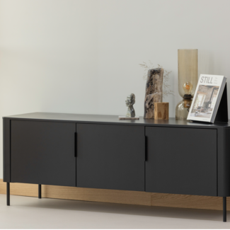 Woood Gunnar tv meubel 154 cm grenen matzwart [fsc]
