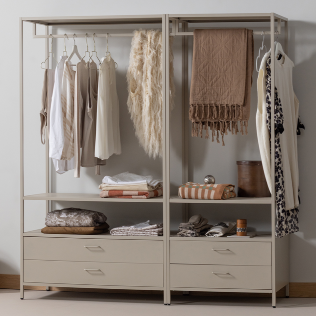 Woood Ferris open kledingkast 70 cm metaal zand