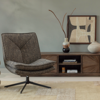 Woood Milaro draaifauteuil bruin melange