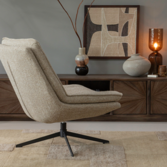 Woood Milaro draaifauteuil naturel melange