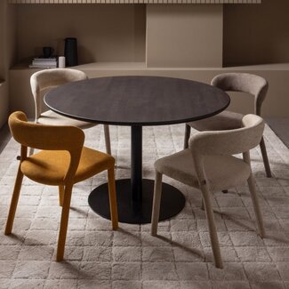 Woood Tablo eettafel rond vingerlas Ø120cm mystic brown [fsc]