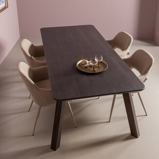 Woood Tablo eettafel afgerond vingerlas 200x90cm mystic brown [fsc]