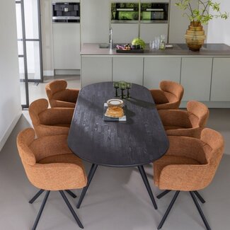 Woood Tablo eettafel ovaal vingerlas 220x90cm mystic brown [fsc]