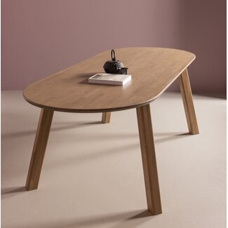 Woood Tablo eettafel ovaal vingerlas 220x90cm pebble grey [fsc]