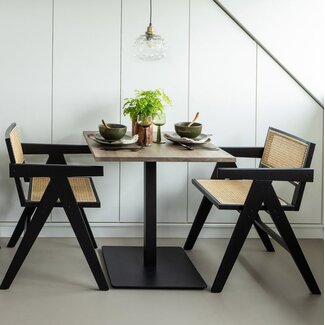 Woood Tablo eettafel vierkant vingerlas 80x80cm cashmere brown [fsc]