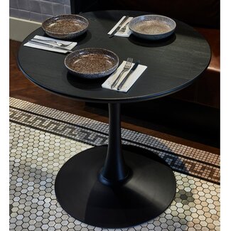 Woood Tablo eettafel rond vingerlas o80cm blacknight [fsc]