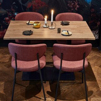 Woood Tablo eettafel recht vingerlas 120x80cm cashmere brown [fsc]