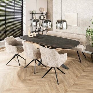 WoonStijl Eettafel 215 deens ovaal Metallic