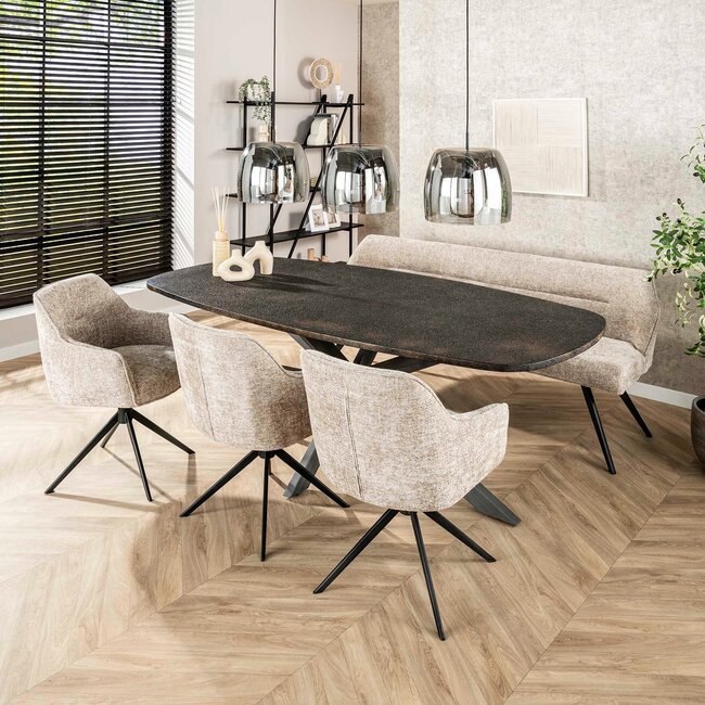 WoonStijl Eettafel 215 deens ovaal Metallic