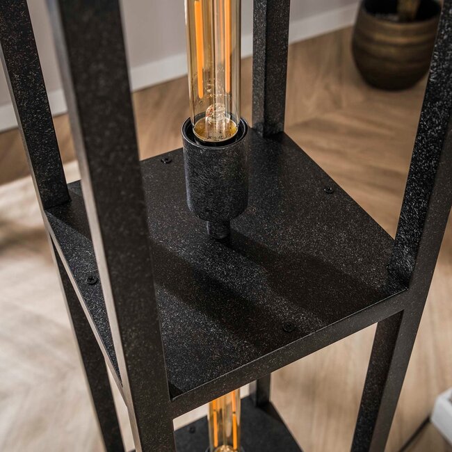 WoonStijl Vloerlamp 4L Quadra Artic Zwart