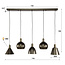 WoonStijl Hanglamp 5L Metallo mix Sienna bruin