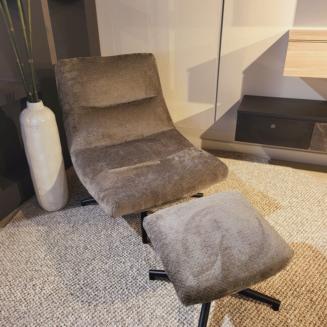 WoonMax Fauteuil + Hocker Foxton - 4 kleuren Movie