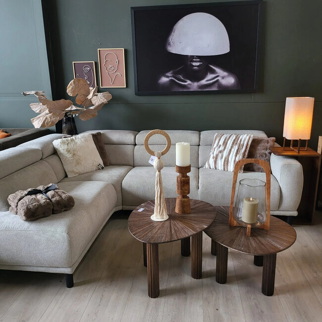 WoonMax Bank Cornwall - medium ottomane links - 2.5 zits met arm rechts - art beige