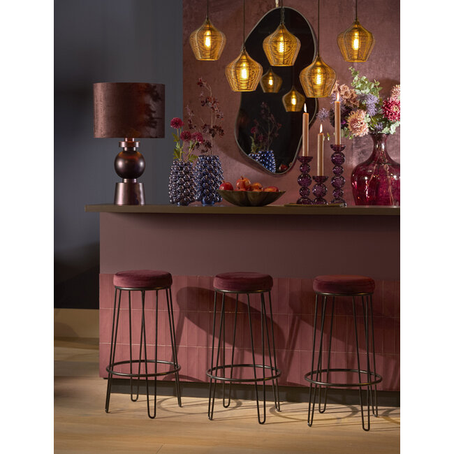 Light en Living Vaas deco Ø18,5x28 cm BUTANG keramiek metallic blauw