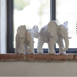 Light en Living Ornament 24x17x20,5 cm ELEPHANT crème