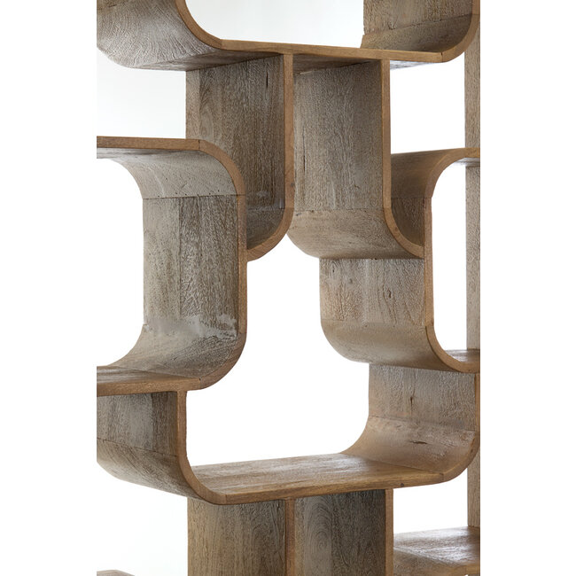 Light en Living Kast open 100x30x200 cm LABARE grijs-donker bruin